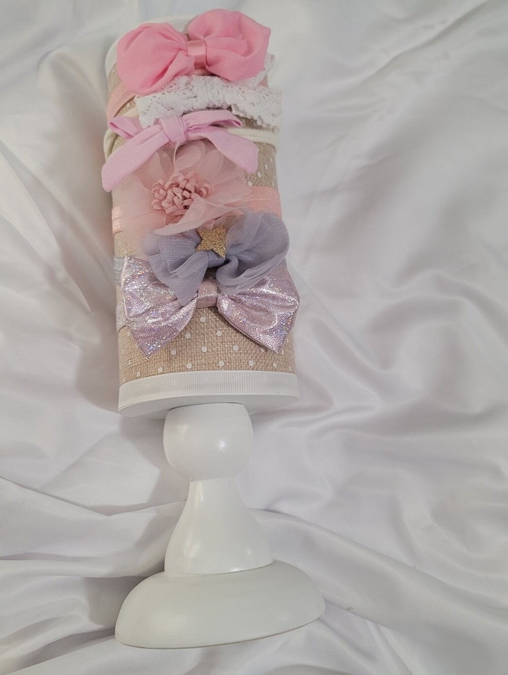 Pink and Lavender Hair Bow Organizer Stand Baby / Toddler One Size